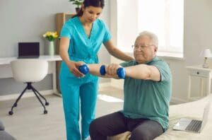 Home Care for Stroke Patients can include your live-in carer doing physiotherapy with you for free