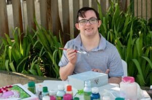 Learning Disability Live-In Carers help with arts and crafts