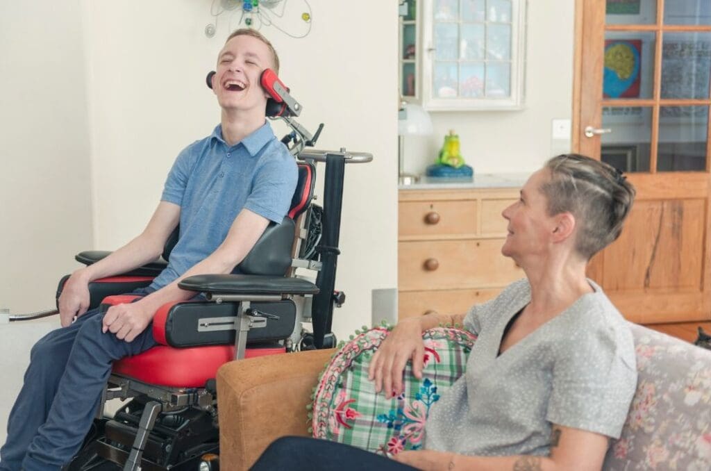 man with cerebral palsy in wheelchair